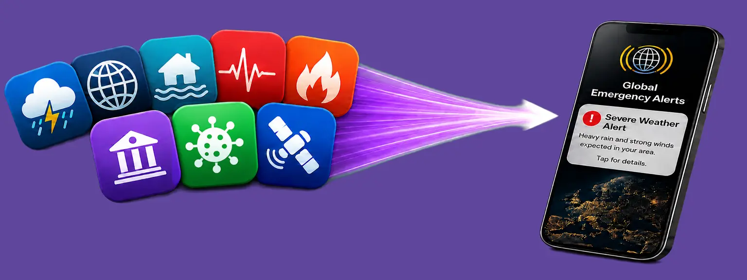 Multiple emergency alert apps combining into one Global Emergency Alerts service